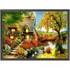 Cross Stitch Kits Landscape Patterns 11CT Stamped Embroidery Kits Cotton Thread Printed DIY Needlepoint Kits for Home Wall Decor