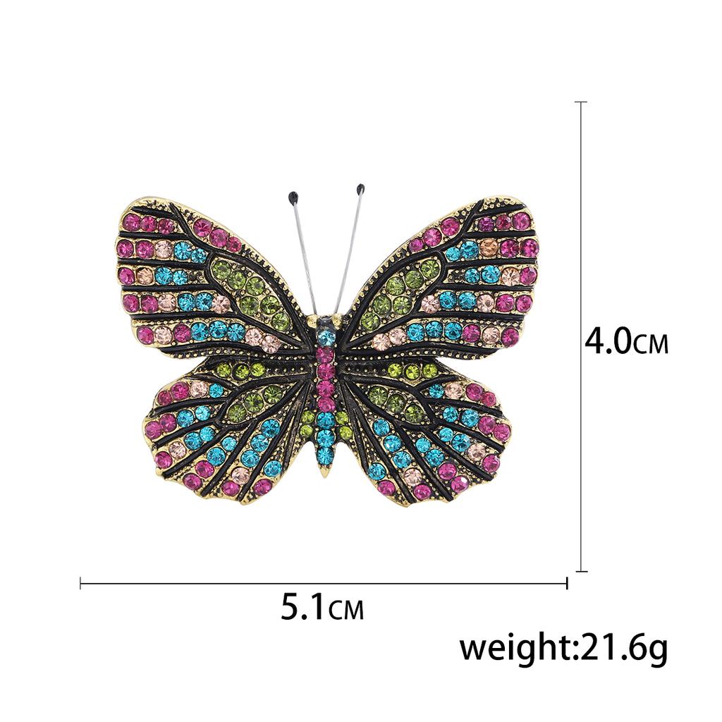 Rhinestone Butterfly Brooches for Women Unisex Enamel Insect Pins Banquet Party Backpack Gifts Jewelry Accessories