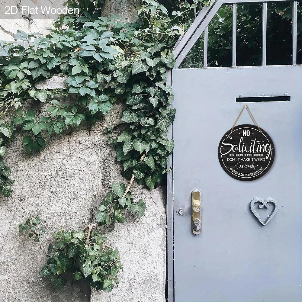 NO Soliciting Wooden Sign for Entrance Doors Decor - Unique Decorative Plaque for Home, Office, Store Decor