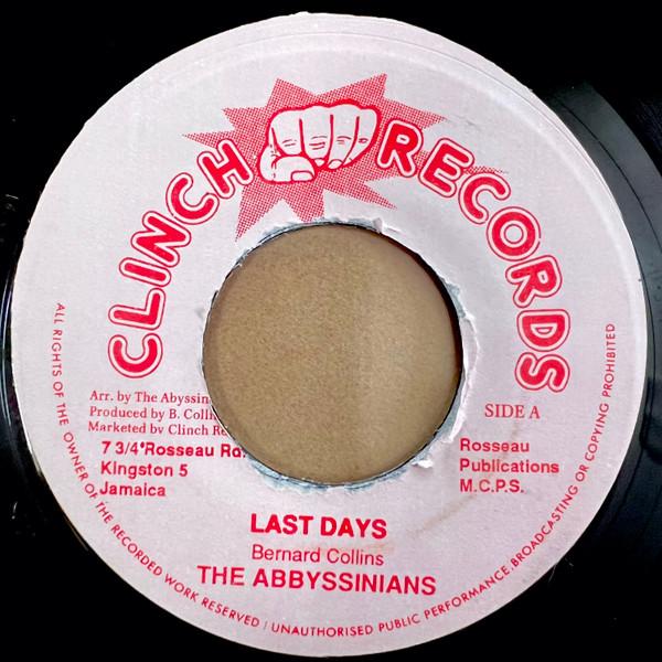 7inch Record ABYSSINIANS - Last Days NONE Clinch Records Jamaica Reggae, Ska & Dub Used