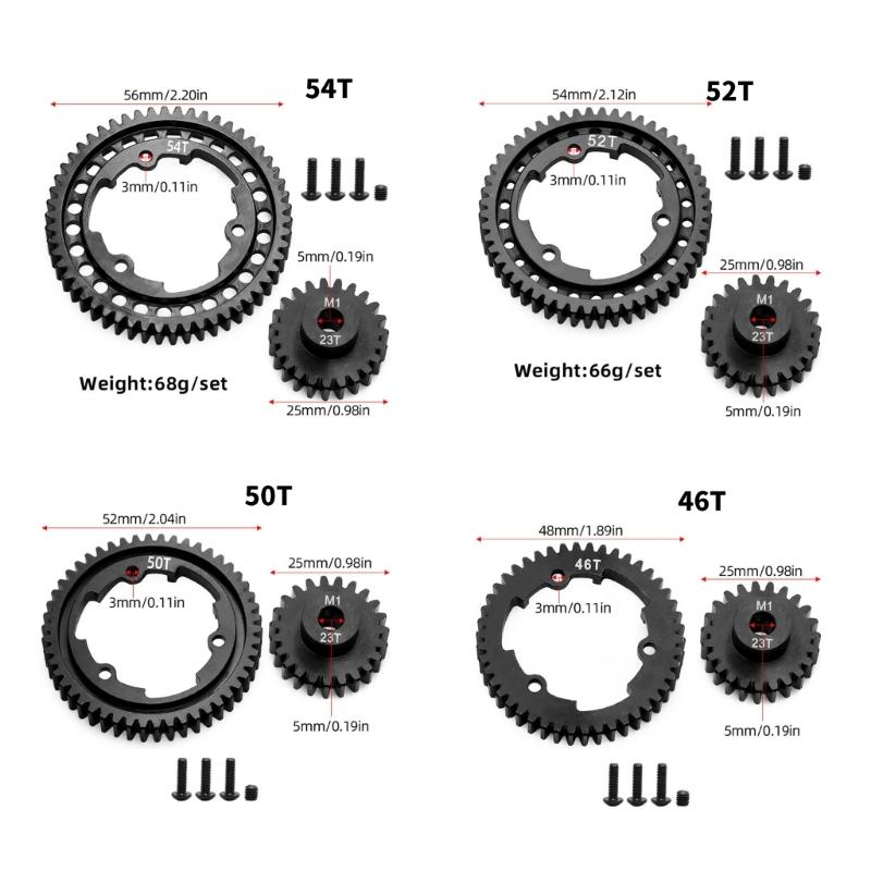 High Performances 45 Steel Gear Pair 46T And 23T Teeth For Off Road Remote Control Vehicle And Racing Competitions