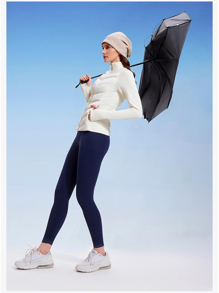 Women's Slim, Lightweight Sports Down Jacket - Body-Fitting, Goose Down Lined, Warm Outerwear for Autumn and Winter Running.