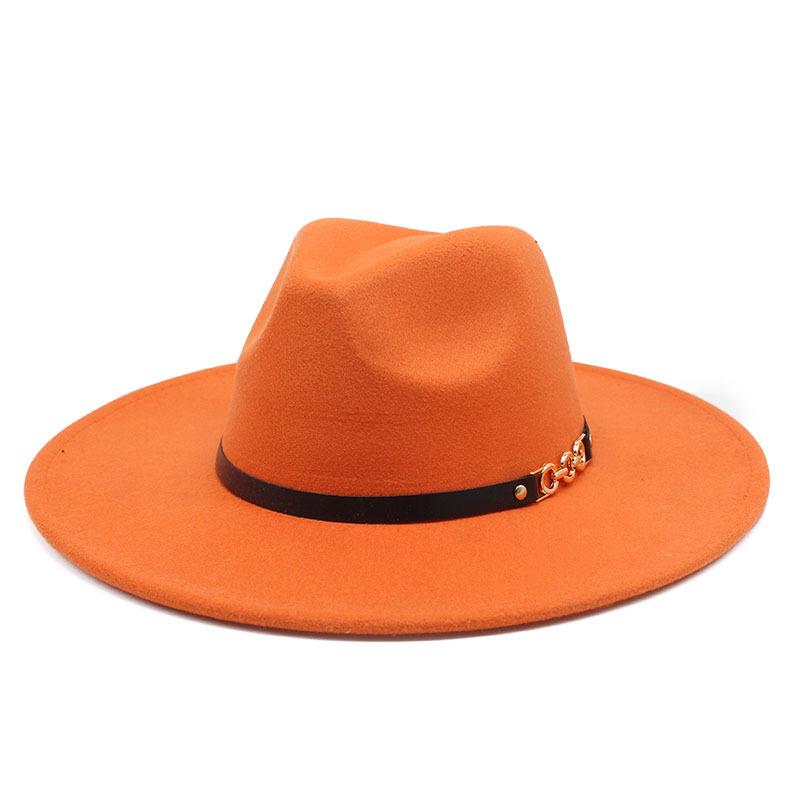 Big Eaves Wool Jazz Top Hat Women'S Casual Big Edge Felt Hat Men'S Jazz Hat 9.5Cm