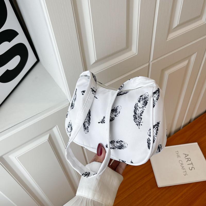 Trendy Mini Tote Bag Urban Minimalist Style Pillow Shape Zipper Soft Polyester