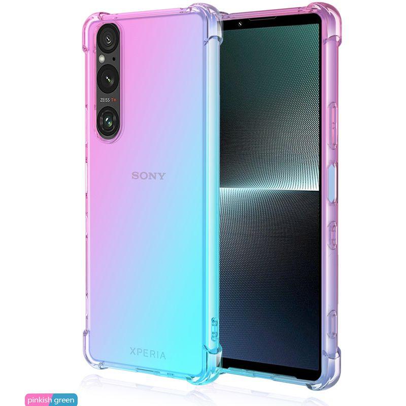 Gradient Silicone TPU Case for Sony Xperia 1 VI 10 V 5 IV III Protective Cover Shockproof Transparent Fundas Coque Capa