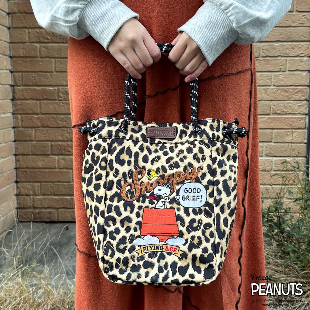 PEANUTS Collection Snoopy Tote Bag ODB036 Leopard OUTDOOR PRODUCTS 2-Way