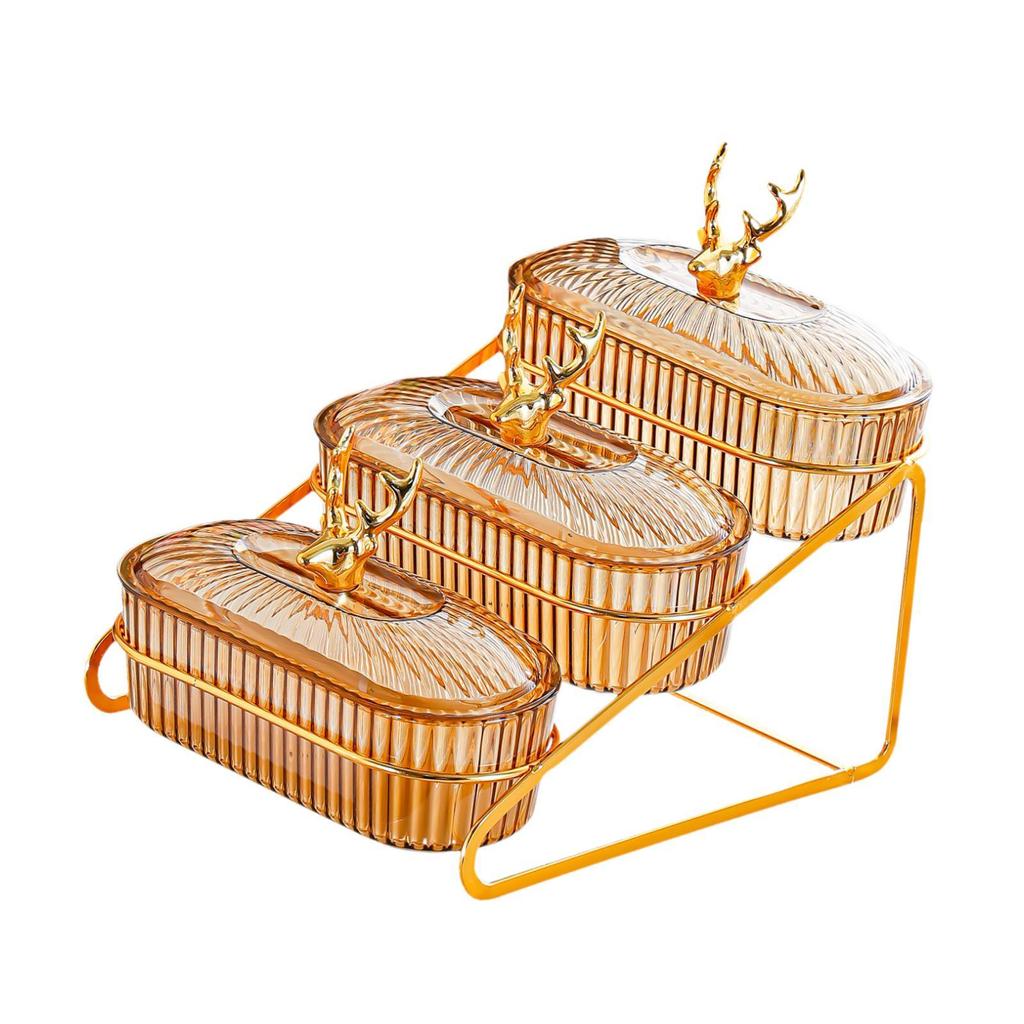 Dried Fruit Dish Food Storage Tray with Rack Nordic Platter 3 Tier Nuts Tray Appetizer Tray for Cupcake Cookies Living Room