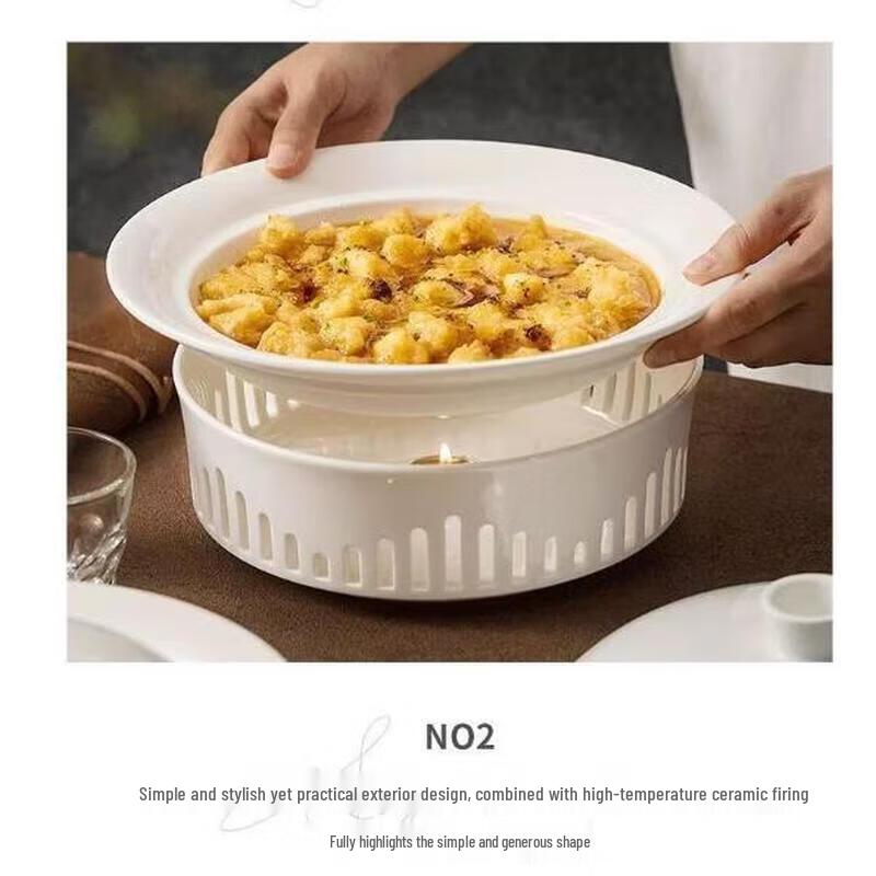 Premium White Porcelain Chafing Dish Plate