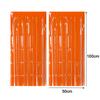 2Pcs Halloween Decoration Backdrop Tassle Curtains Black Orange Foil Fringe Curtain for Birthday Halloween Party Backdrop Deco