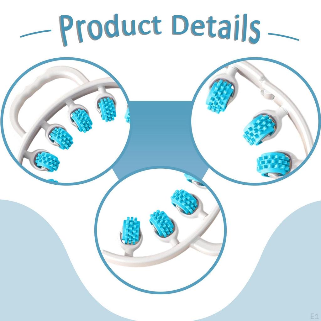 12 Wheel Leg Roller Arm Massage Thighs Buttocks Handheld Calves Deep Tissue Tool Muscle