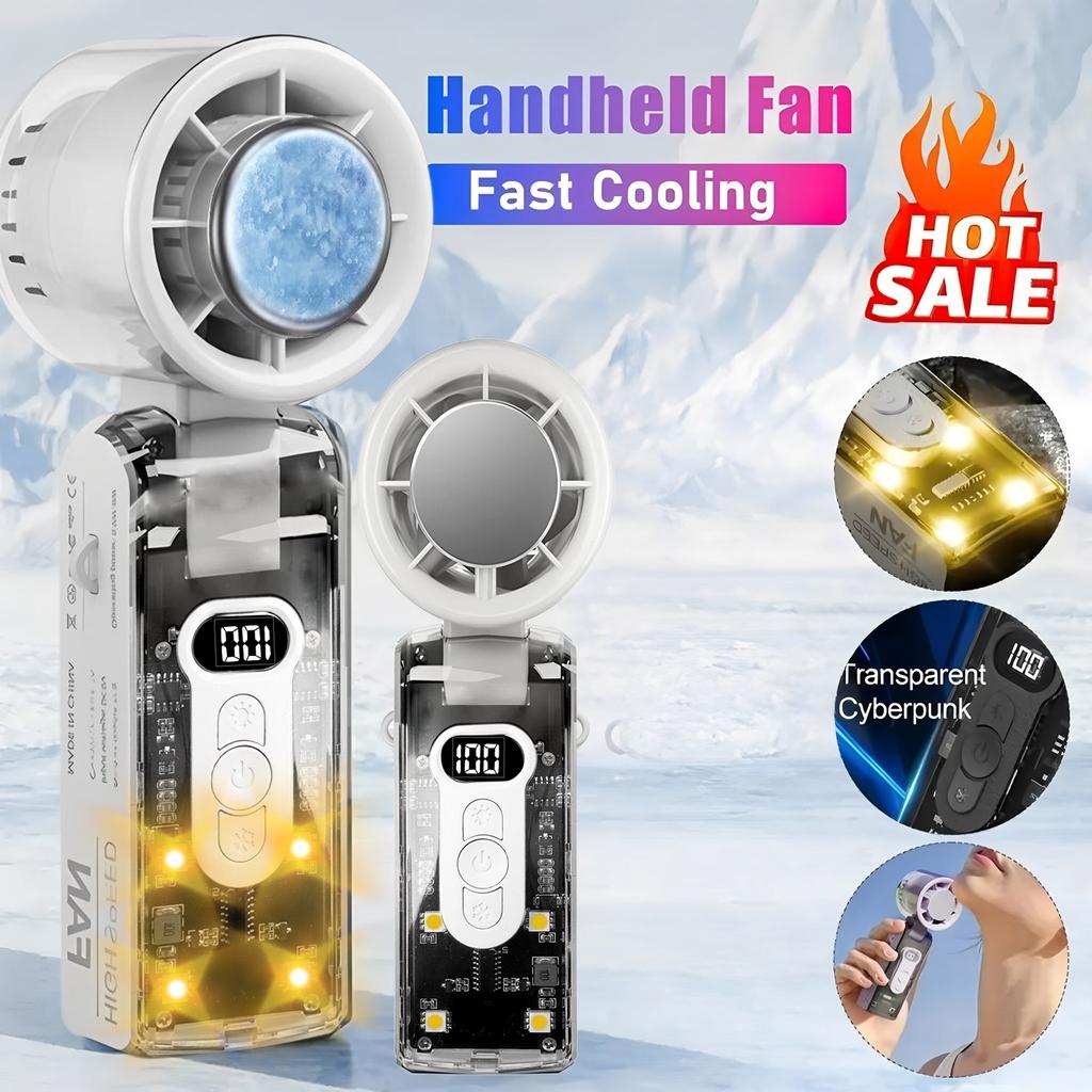 Refrigeration High-speed Handheld Electric Foldable Fan 11111 RPM USB Portable Rechargeable Outdoor Small Fan