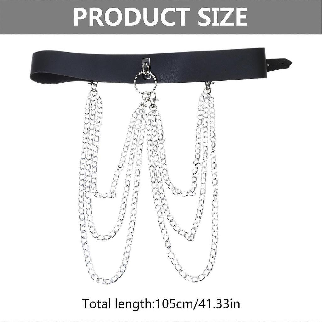 Waist Belt Chain Dancers Costume Belt for Wrap Dress Multilayer Chain Belt for Suit Skirt Jeans Body Jewelry Black