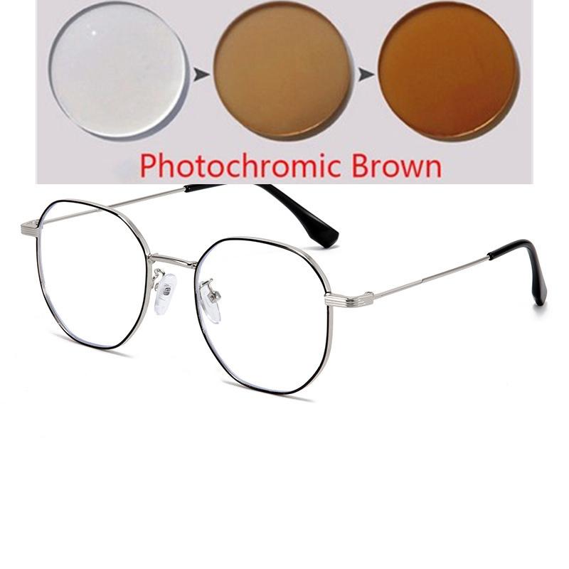 Metal Student Polygon Nearsighted Glasses For Women Men Rose Gold Frame Minus Sight Eyeglasses Prescription 0 -0.5 -0.75 To -6.0