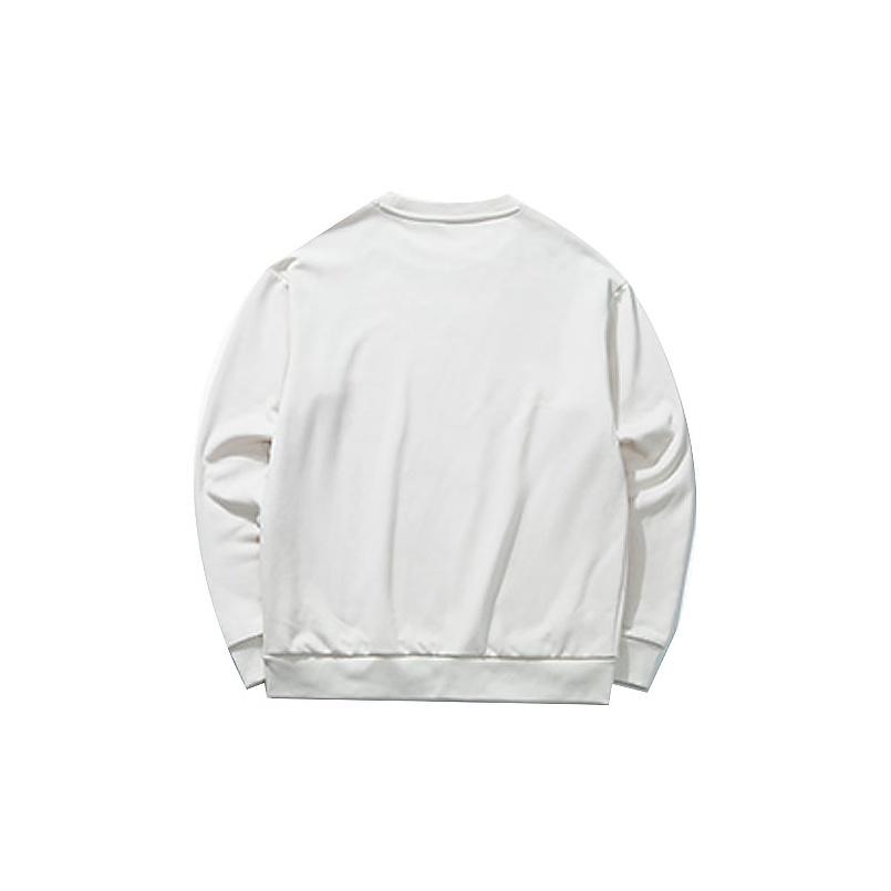 Anta Life Series Long Sleeve Fleece Pullover Sweatshirt Men Tops White 952048729-1