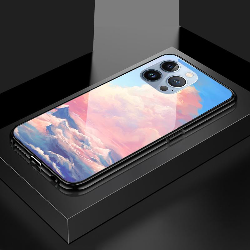 Tempered Glass Phone Case For OPPO Reno13 Reno14 Realme 11 12Pro 14 GTNeo6 C21Y C53 C75 OnePlus Nord2 NordCE3Lite Soft Edge Shockproof Smooth Shell