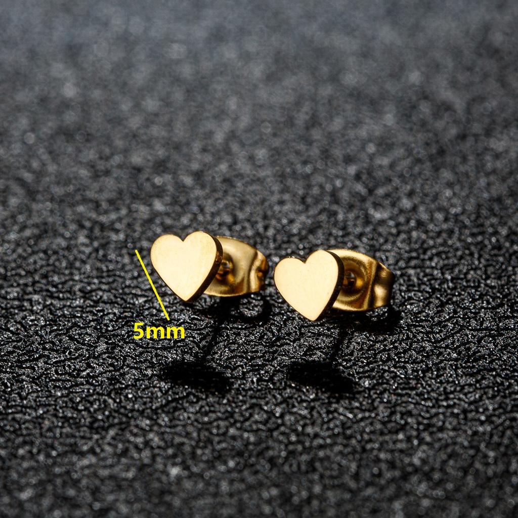 1 Pair Stainless Steel Earrings Trend Korean Sweet Heart Fashion Stud Earrings For Women Jewelry Party Friends Wedding Gifts NEW