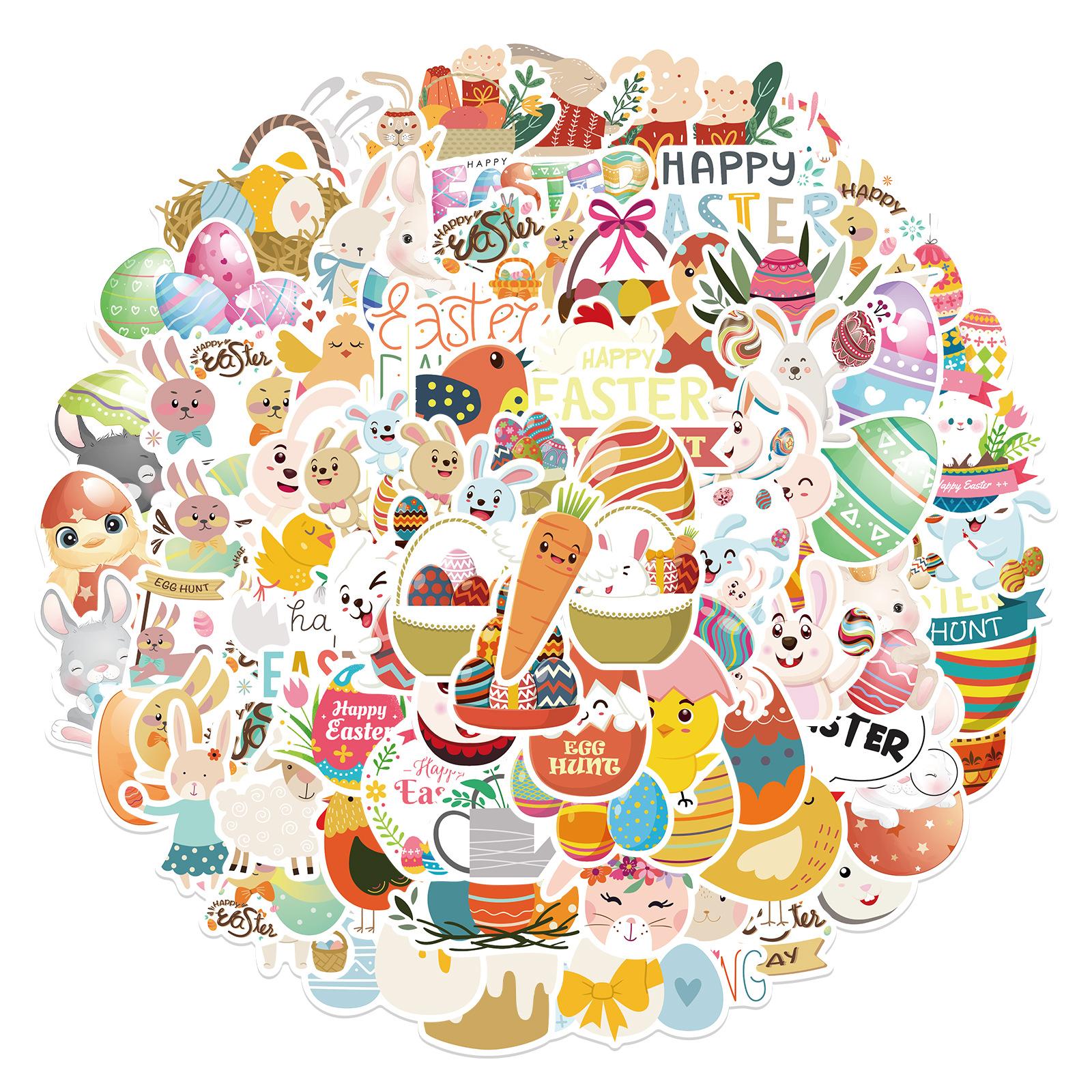 

100 Cartoon Easter Graffiti Stickers Decorative Suitcase Pen Guitar Notebook DIY Waterproof Stickers