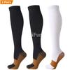 3 Pairs Copper Compression Socks Women Men Anti Fatigue Pain Relief Graduated Unisex Compression Stockings Knee High 15-20 MmHg
