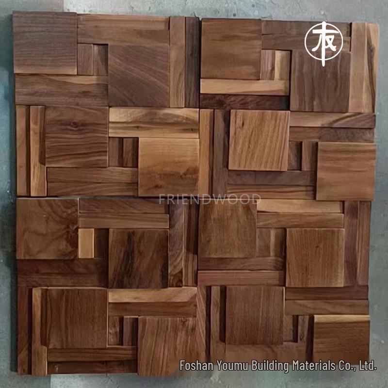 Elegant Black Walnut Wood 3D Wall Décor for Hotel, Club, Living Room, Dining, or Entrance Hall.