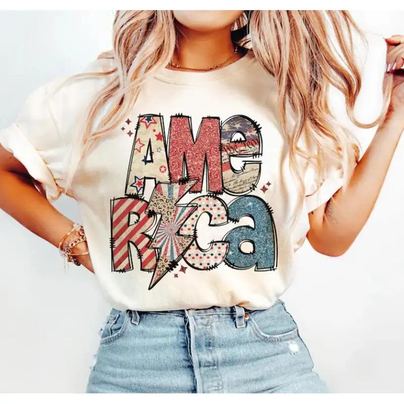 4th Of July America T Shirt Independence Day Leopard