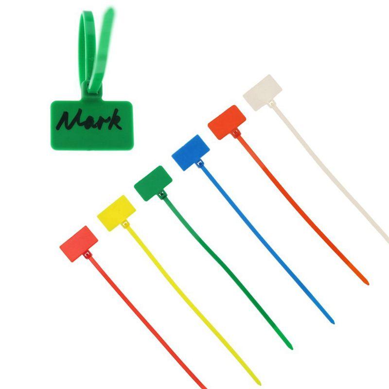 750 Stück 7 Farben Nylon Kabelmarkierer Klettverschluss Kordel Beschriftbar Ethernet-Kabel Reißverschluss Markierungsanhänger Nylon Strommarkierungsetikett-B61B