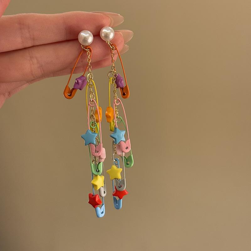 1Pair Summer Colorful Unique Dopamine Design Drop Dangle Earrings For Women Girl Korean Fashion Jewelry Accessories