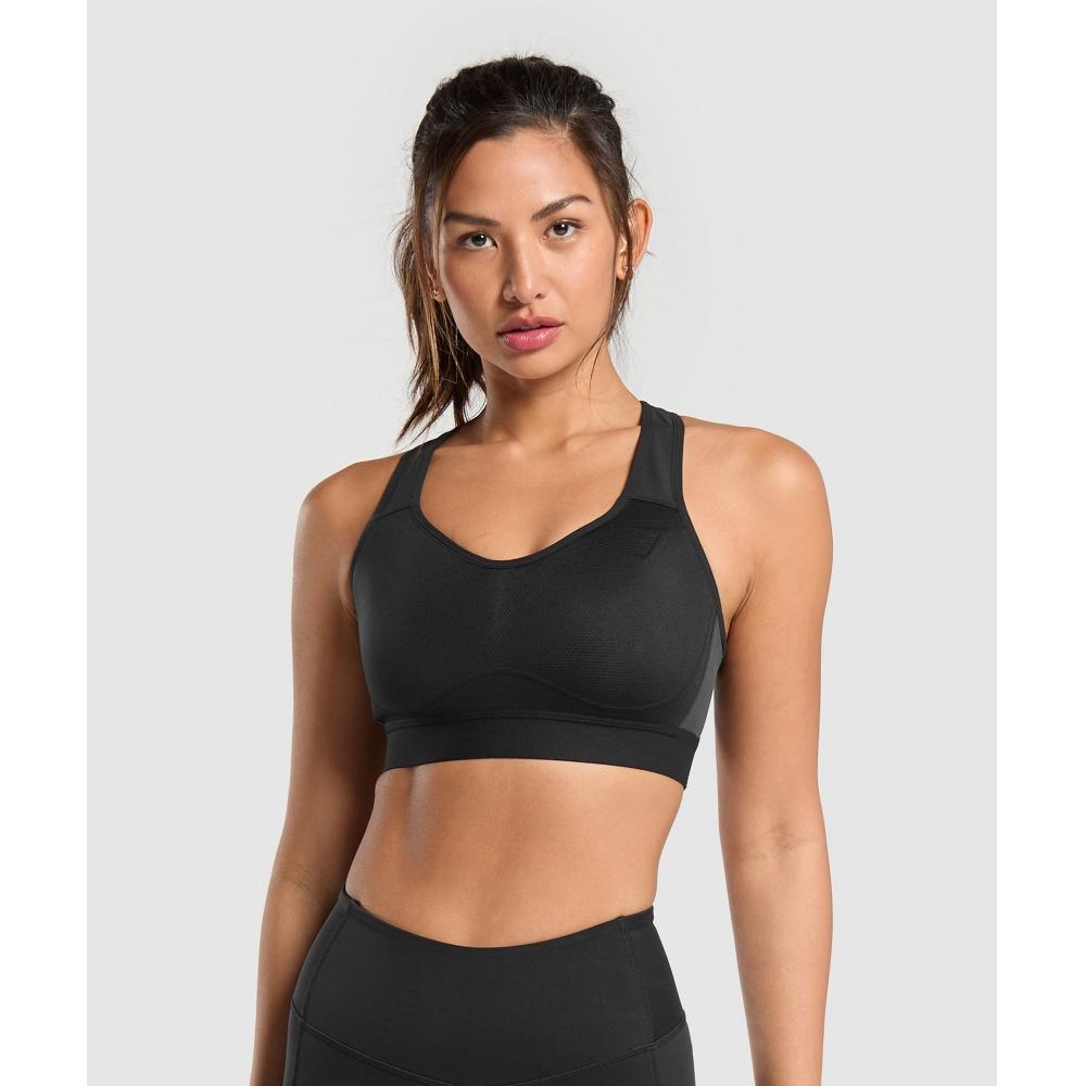

Gymshark Легкий спортивный бюстгальтер с высокой поддержкой, черный B2A6W BBBB