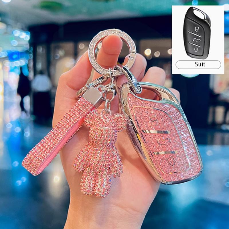 Diamond Pink Style For Mg Zs Hs Gt Mg4 Mg5 Mg6 Plus Ve Zx Ehs Ezs Remote Smart Car Key Case Cover Fob Accessories