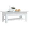 Vidaxl Coffee Table, White, 102X55X42 Cm, Wood-Based Material