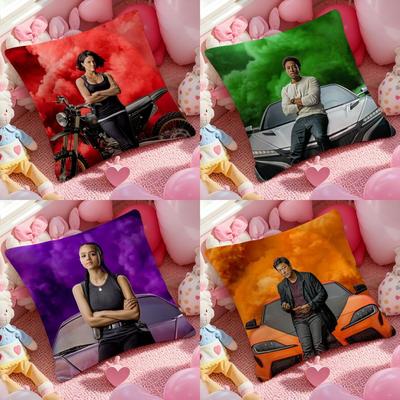 Movie F-Fast & F-Furious Classic Cushion Cover Pattern Printed Pillowcase for Living Room Sofa Cushion Cover & Bedroom Decor