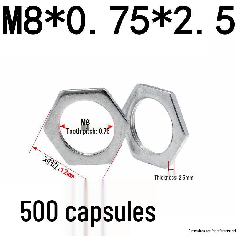 GB808 Weißverzinkte Sechskant-Dünnmutter mit Feingewinde (Lampentyp) M6 bis M30