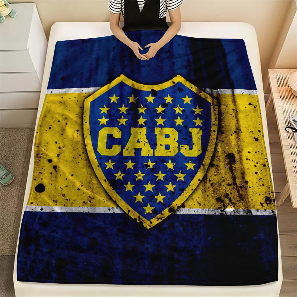 Logo Boca Juniors, Coperta in Flanella con Fantasia, Alta Qualità, Confortevole per Tutte le Stagioni, Decorazione per la Casa, Calore e Comfort, Perfetta per Regali.
