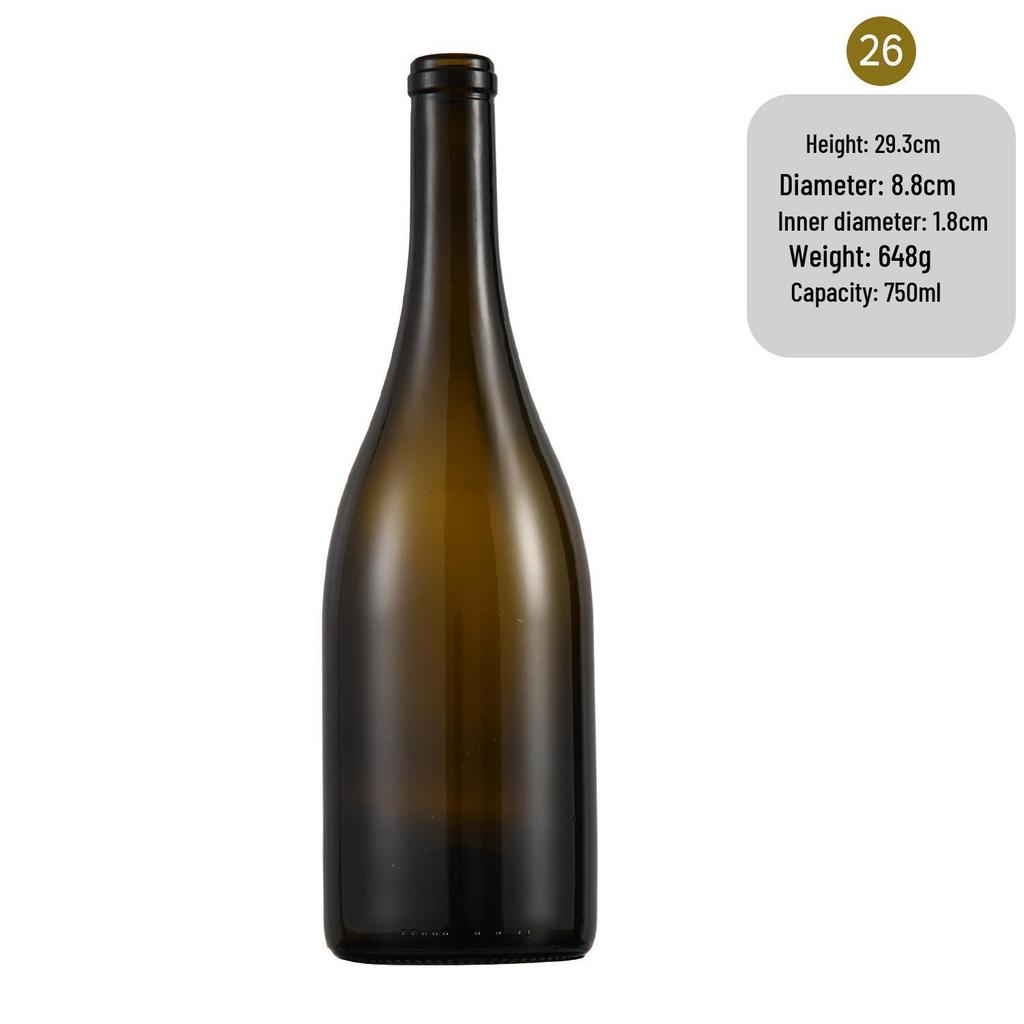 In-Stock Burgundy Green Glass Wine Bottle - Ideal for Red Wine, Liquor, Home Brewing, and Fruit Wine Storage