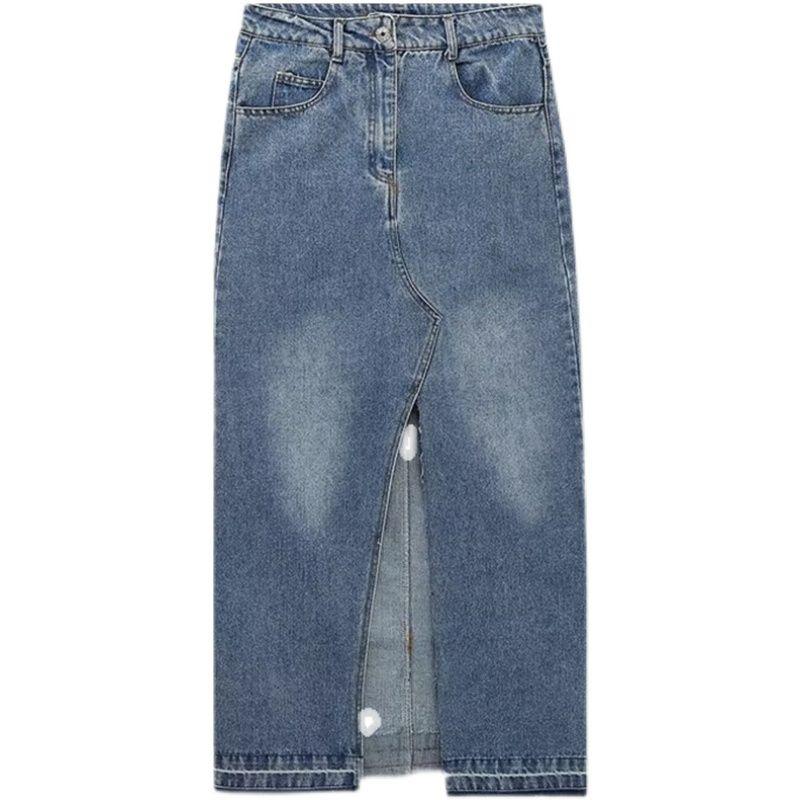 

Fashion Style New European and American Autumn and Winter New All-Match Women s All-Match Denim Skirt 8197206 400 Blue L