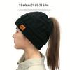 Women's Beanie Hat with Adjustable Toggle Closure - Winter Warm Windproof Elastic, Slouchy Fit for Ponytails & Buns