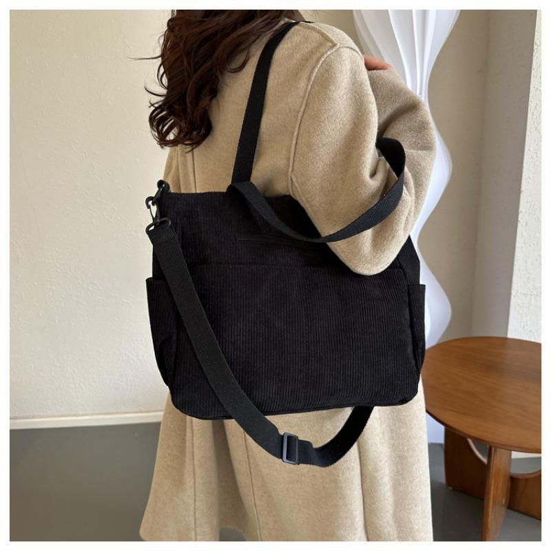 Casual Large Capacity Solid Color Tote Bag Hundred Shoulder Tote Crossbody Bag