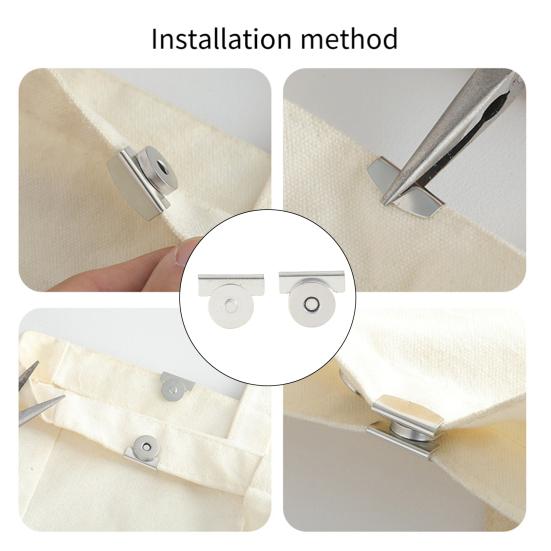 10 Pairs Magnetic Snaps No-sew Snap Buttons Bags Closures Snap Fasteners for Purses Totes Clothing DIY Crafts Leather Goods