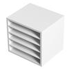 Literature Organizers, 5 Compartments Office Mailbox with Adjustable Shelves, Wood Literature Sorter 13.9x12x13 Inches for Office, Home, Classroom,