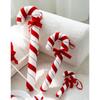 Red White Simulation Candy Cane Decoration Foam Flocking Xmas Flocking Velvet Pendant