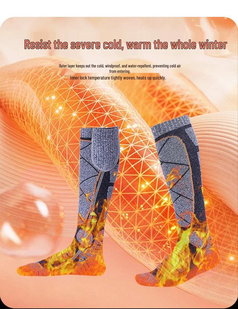 Șosete de iarnă încălzite, reîncărcabile USB, pentru schi și activități în aer liber