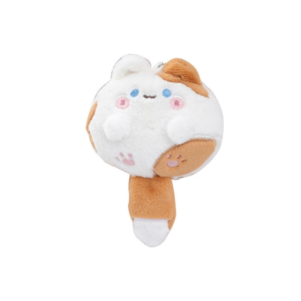 Squeak Long Tailed Cat Hanging Pendant Cute Stuffed Cat Key Chain Plush Keychain  for Girl's Bag