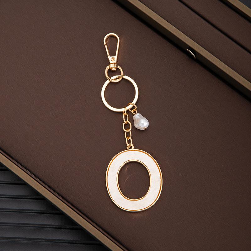Chaveiro Pingente Nome Letras Criativas 26 Letras Pérola Imitação Concha Pingente de Bolsa Popular Acessórios