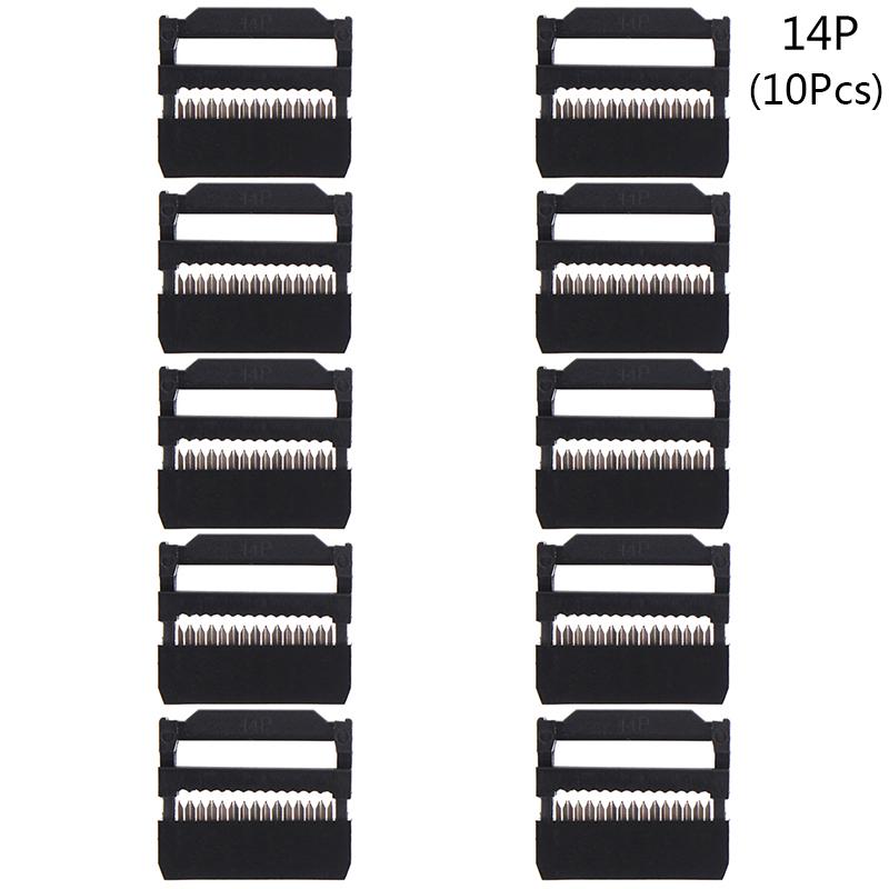 10Pcs 6/8/10/12/14-50Pin Idc Socket Plug Ribbon Cable Connector 2.54Mm Pitch