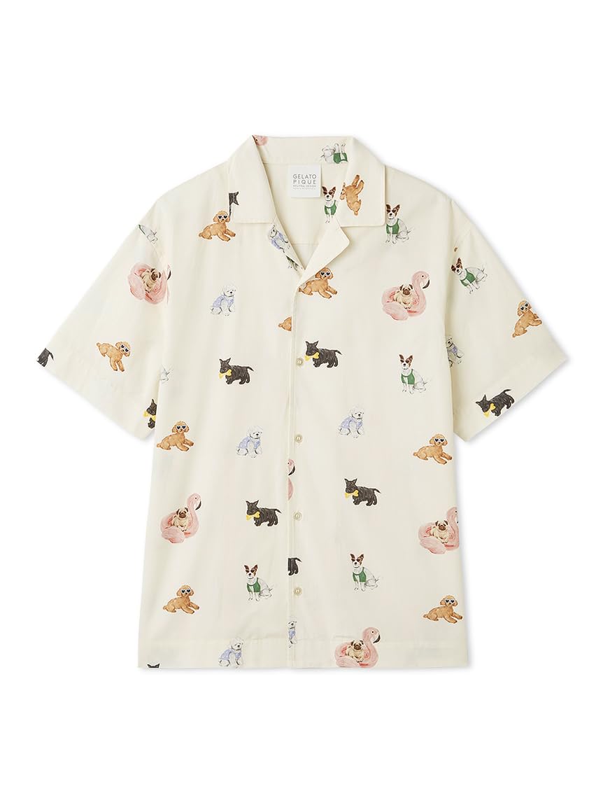 

Gelato Pique Unisex Summer Dog Print PUFT252292IVR Shirt, (M-L)