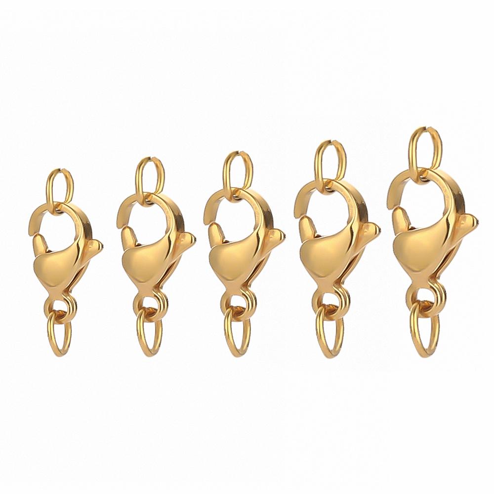 25 Stück Edelstahl Karabinerhaken Biegeringe Haken Verbinder Armband Halskette Ketten DIY Schmuckherstellung Fundstücke Zubehör