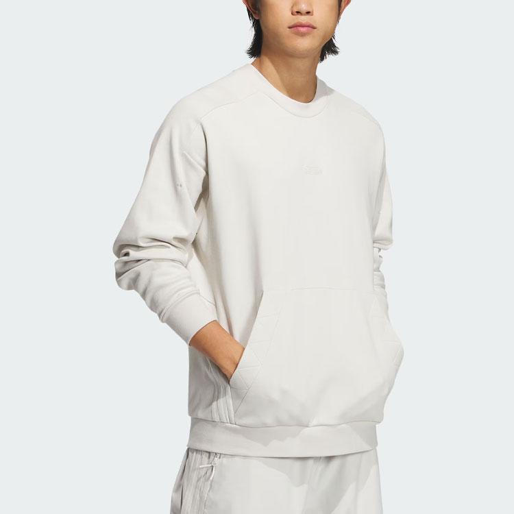 Adidas Fustl Sweat 5 Printed Sports Casual Pullover Crew Neck Sweatshirt Men Sweatshirt Talc IY0695