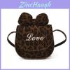 Cute Baby Crossbody Bag For Girls Pu Leather Leopard Pattern With Chain Strap For Daily Use