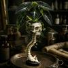 Dunkle Ästhetik Skulptur Gotischer Schädel Wirbelsäule Pflanzgefäß, Harz Skelett Pflanztopf, Horror Halloween Künstlerisches Schreibtischzubehör Blumenvase, Gruselig