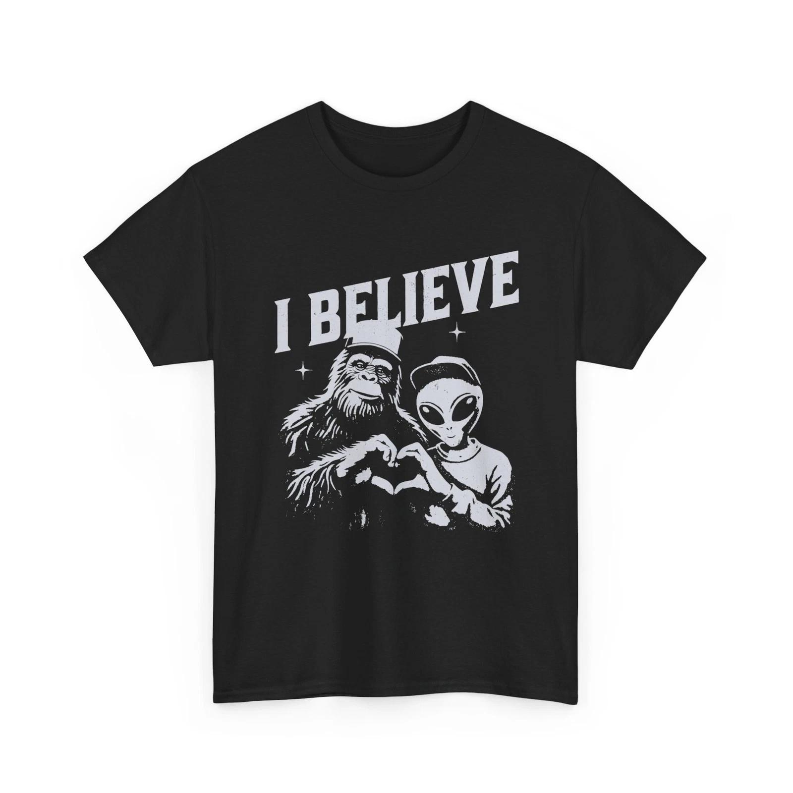 UFO Shirt, Bigfoot Alien I Believe Space Lovers T shirt 3XL