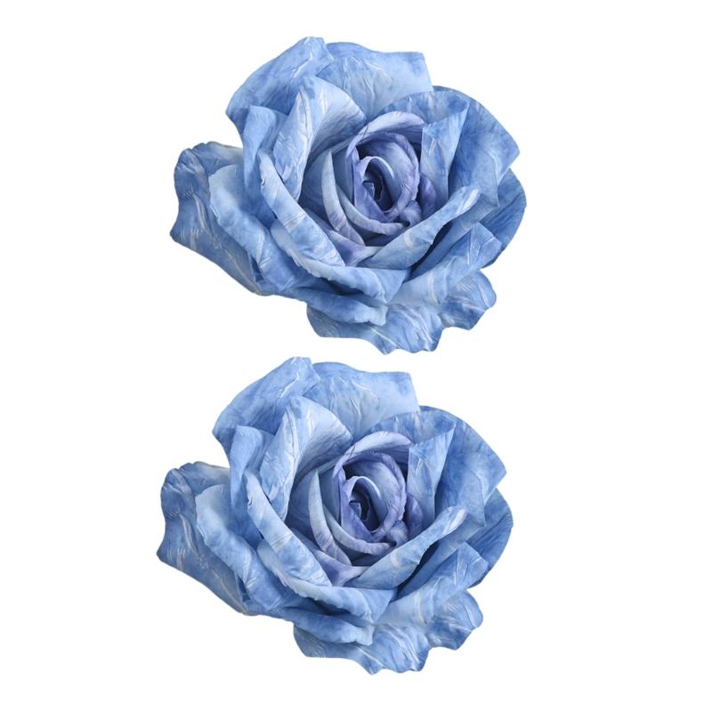  Set Of 2 Decorative Rose Design Curtain Clips Holdbacks Polyester Fabric